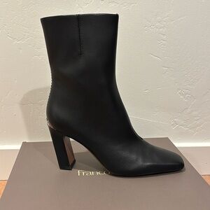 Franco Sarto Black Leather Ankle Boots